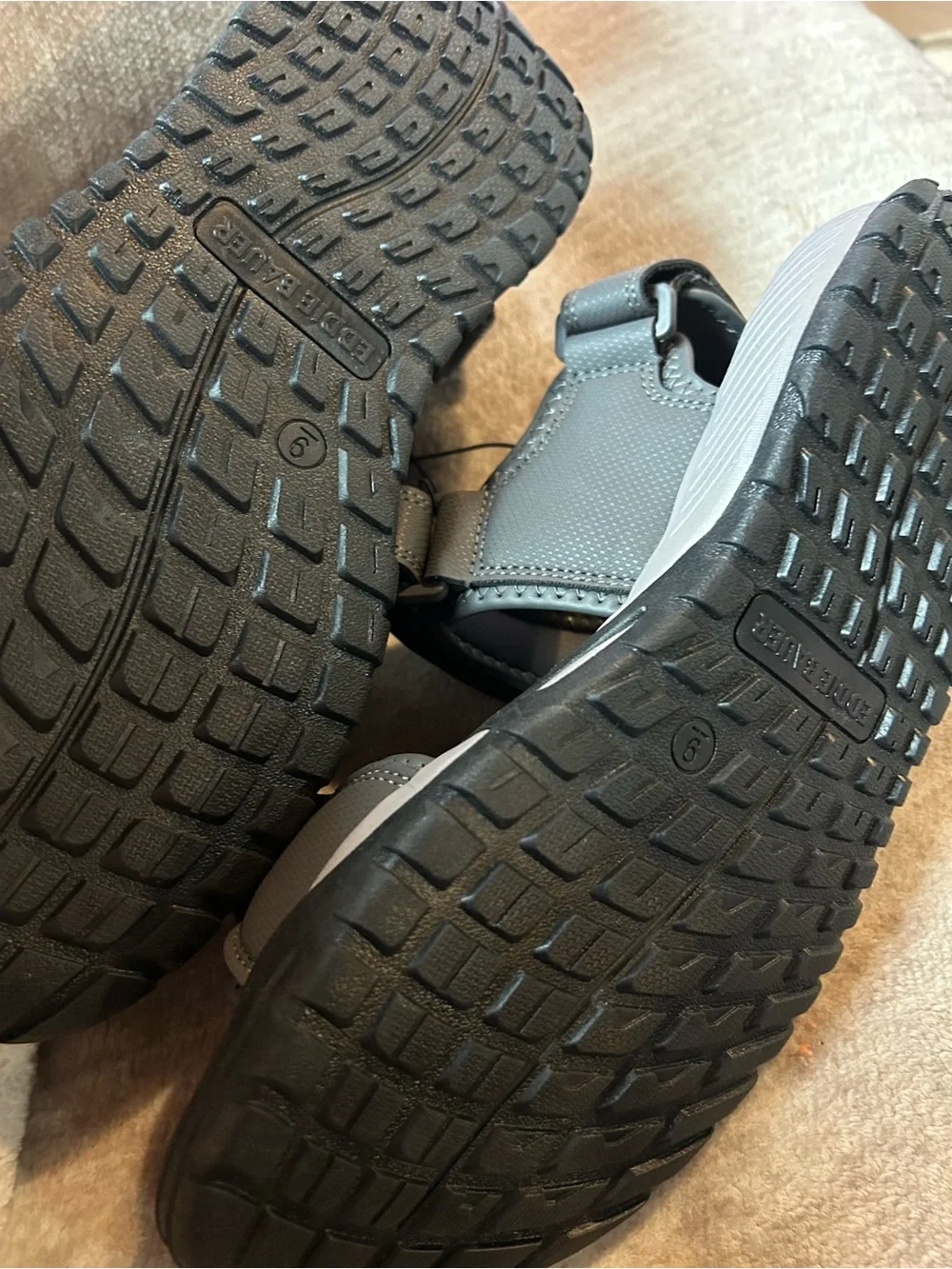 Eddie Bauer Men's Gray Adjustable Strap Sandals